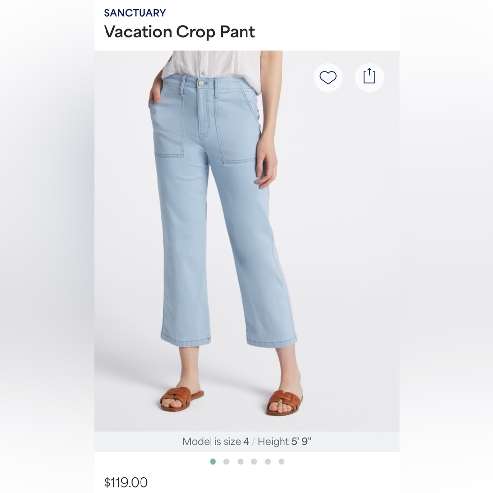 Sanctuary Vacation Crop Pant- Size 30